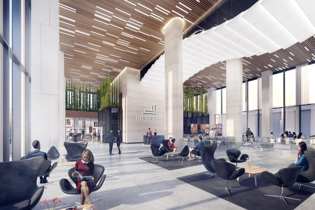 NOVI POSLOVNI OBJEKAT A+KLASE NA NOVOM BEOGRADU: Položen kamen temeljac za Ušće Tower Two 2 Usce Tower Two mainlobby A