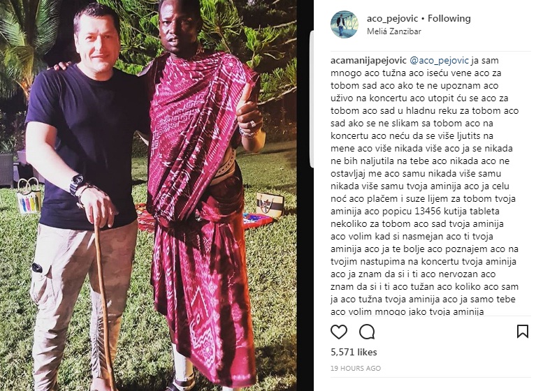 ACO PEJOVIĆ DOBIO PRETNJE OD OBOŽAVATELJKE: Popiću tablete i iseći ću vene za tobom! 1 aco12334