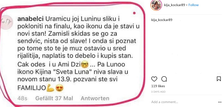ANABELA ŠOKIRALA IZJAVOM: Sveta Luna biće nova krsna slava Kije Kockar! 1 anabela 1