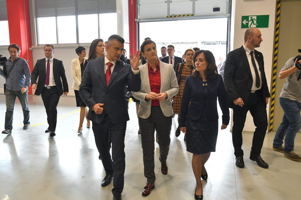 Dusan Antonijevic Ana Brnabic Jasmina Palurovic u obilsku novog Somat ...