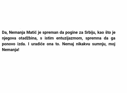 MATIĆ ZAINTRIGIRAO PORUKOM: Nemanja, Srbija će te ponovo izdati! 1 nemanja e1539096838754