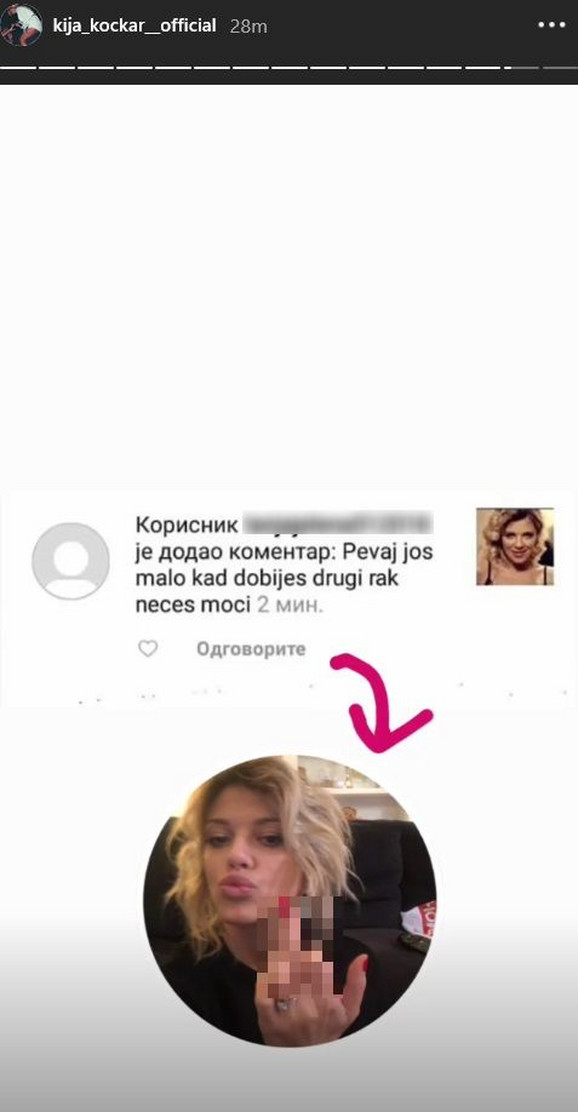 POBEDNICA "ZADRUGE" UZVRATILA ŽESTOKIM ODGOVOROM: Kija Kockar dobila jezivu poruku na račun zdravlja i karijere (FOTO) 1 kija kockar