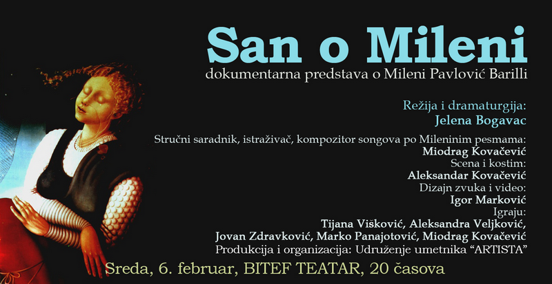 "SAN O MILENI": Dokumentarna predstava o Mileni Pavlović Barilli 1 image001