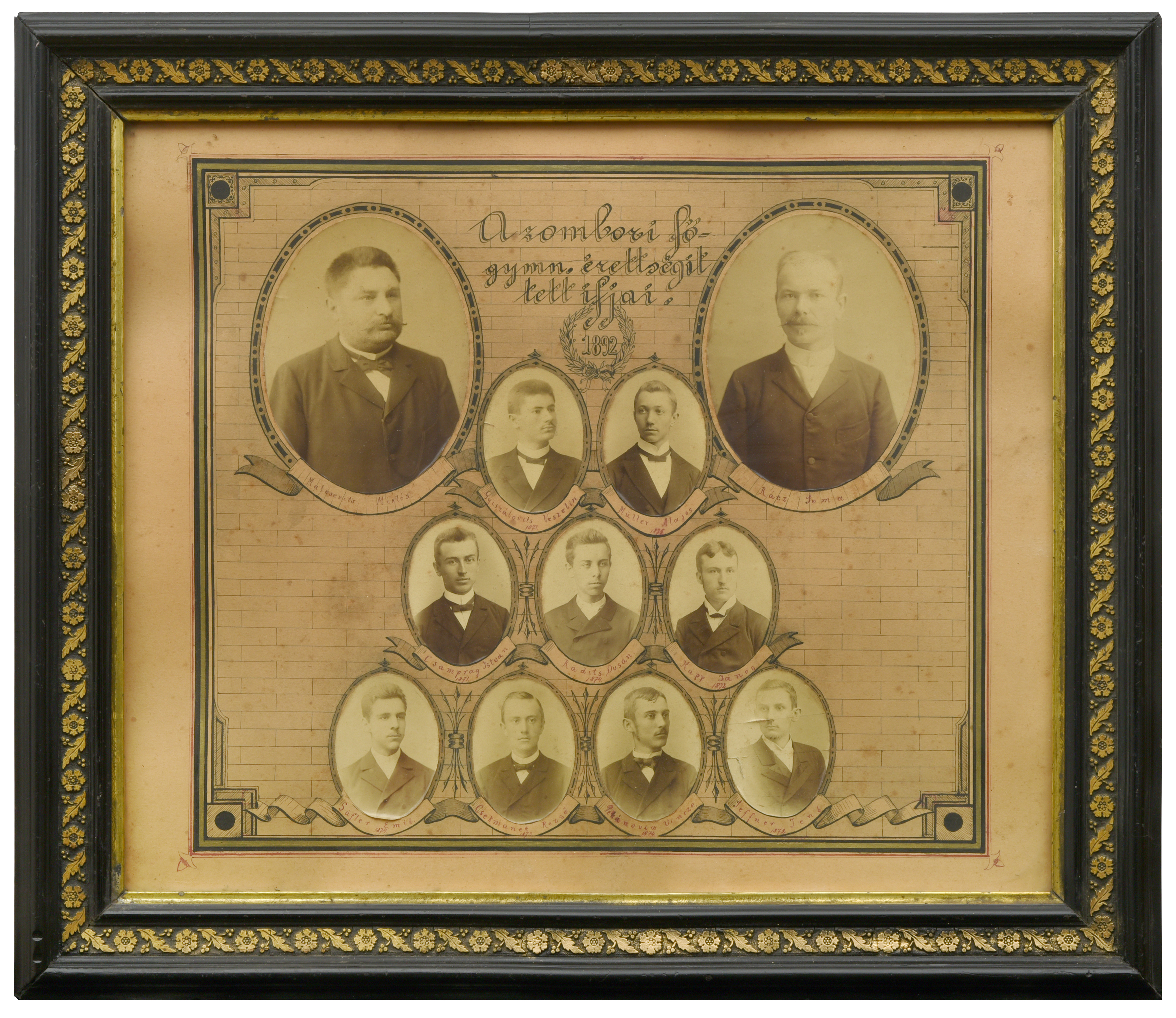 Школски табло матураната гимназије у Сомбору 189293.