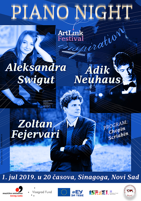 Piano Night 1. jula u Novosadskoj sinagogi 1 Noc klavira NS plakat web