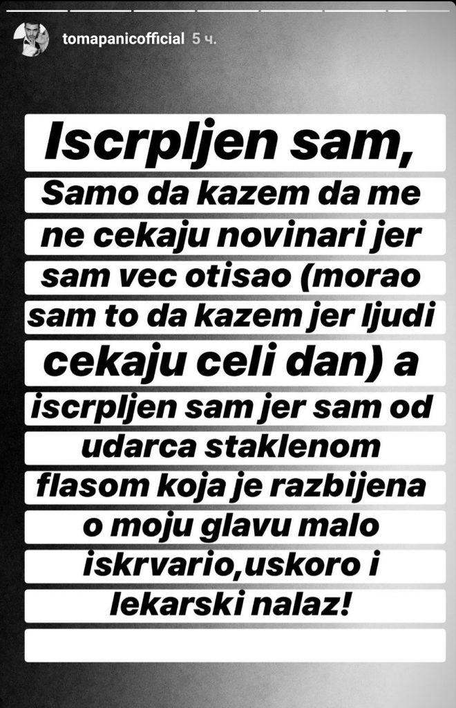toma panic izjava