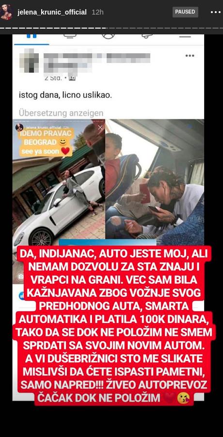 POLUDELA ZBOG FOTKE: Jelena Krunić pohvalila se luksuznim automobilom, fanovi je uslikali u autobusu 1 jelena