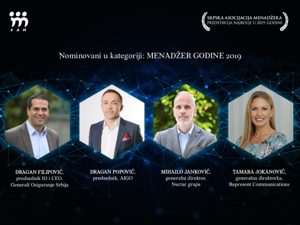 POZNATI FINALISTI PRESTIŽNE "SAM GODIŠNJE NAGRADE 2019": Dobitnici nagrada biće proglašeni 11. decembra 1 sam menadzer godine 2019