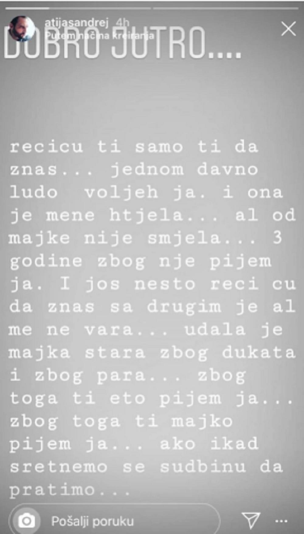 JEDNOM DAVNO LUDO VOLEH JE JA: Andrej Atijas se propio nakon rastanka od Anabele?! 1 ANDREJ