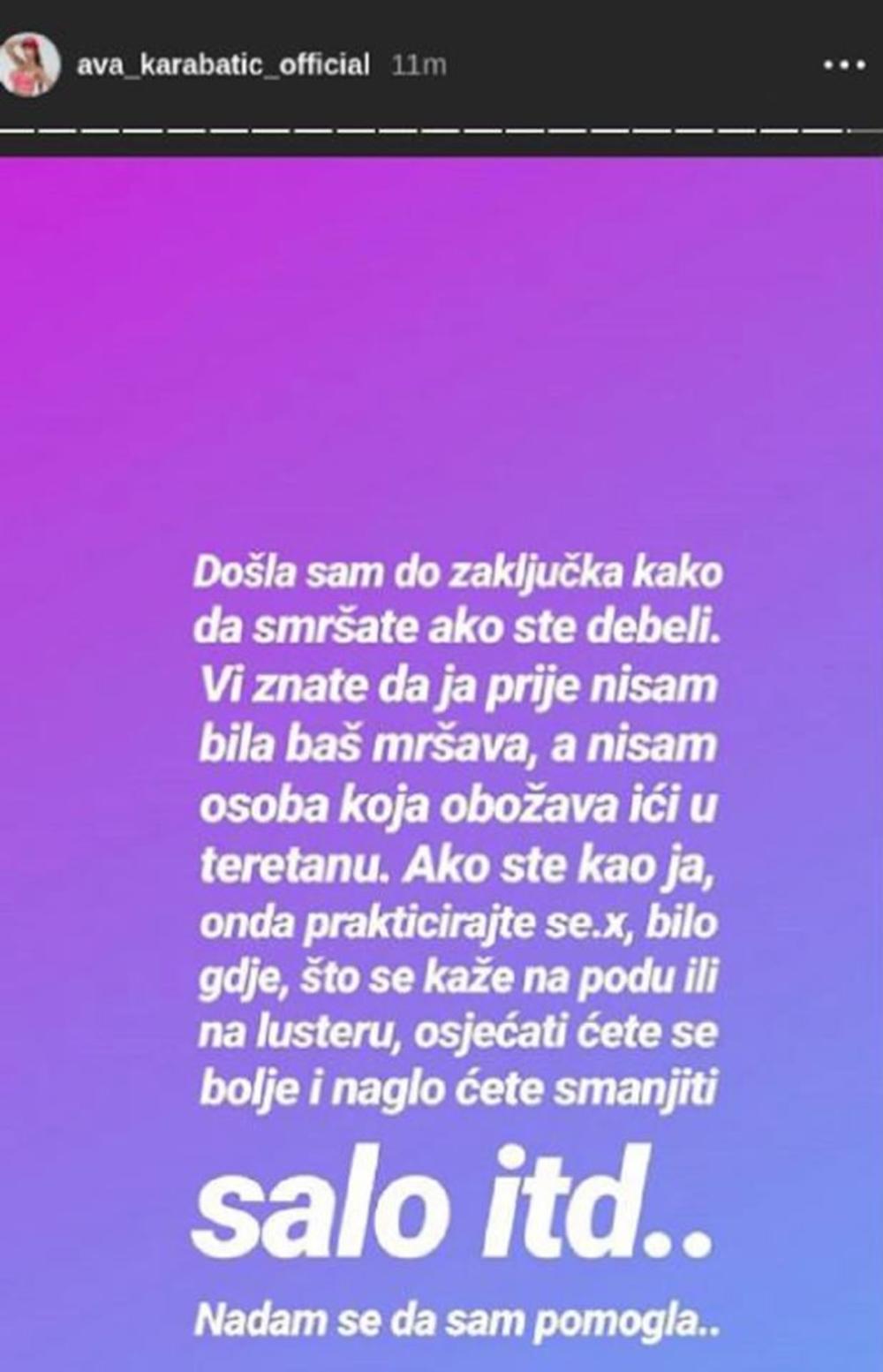 AVA KARABATIĆ NE PRESTAJE DA ŠOKIRA: Praktikujte seks i naglo ćete smanjiti salo (FOTO) 1 ava karabatic