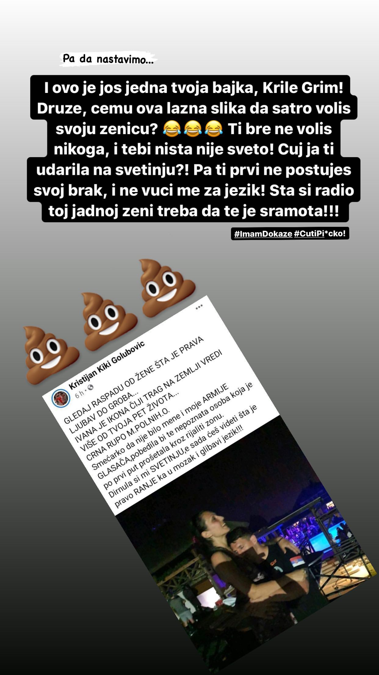 ČEMU OVA LAŽNA SLIKA DA VOLIŠ SVOJU ŽENICU, TEBI NIŠTA NIJE SVETO: Rat između Stanije Dobrojević i Kristijana Golubovića ne prestaje (FOTO) 1 stana 1