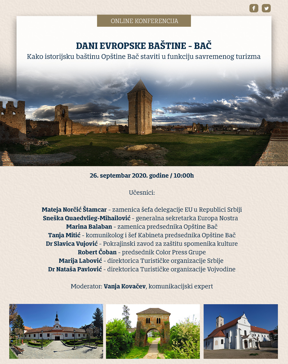 DANI EVROPSKE BAŠTINE BAČ - Kulturom protiv korone 3 txt 3 head4