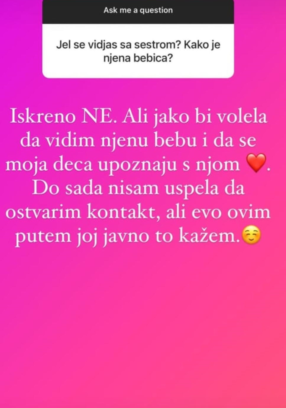 JAKO BIH VOLELA DA NAM SE DECA UPOZNAJU: Aleksandra Subotić otkrila da nije u kontaktu sa mlađom sestrom Goranom (FOTO) 1 sandra subotic story