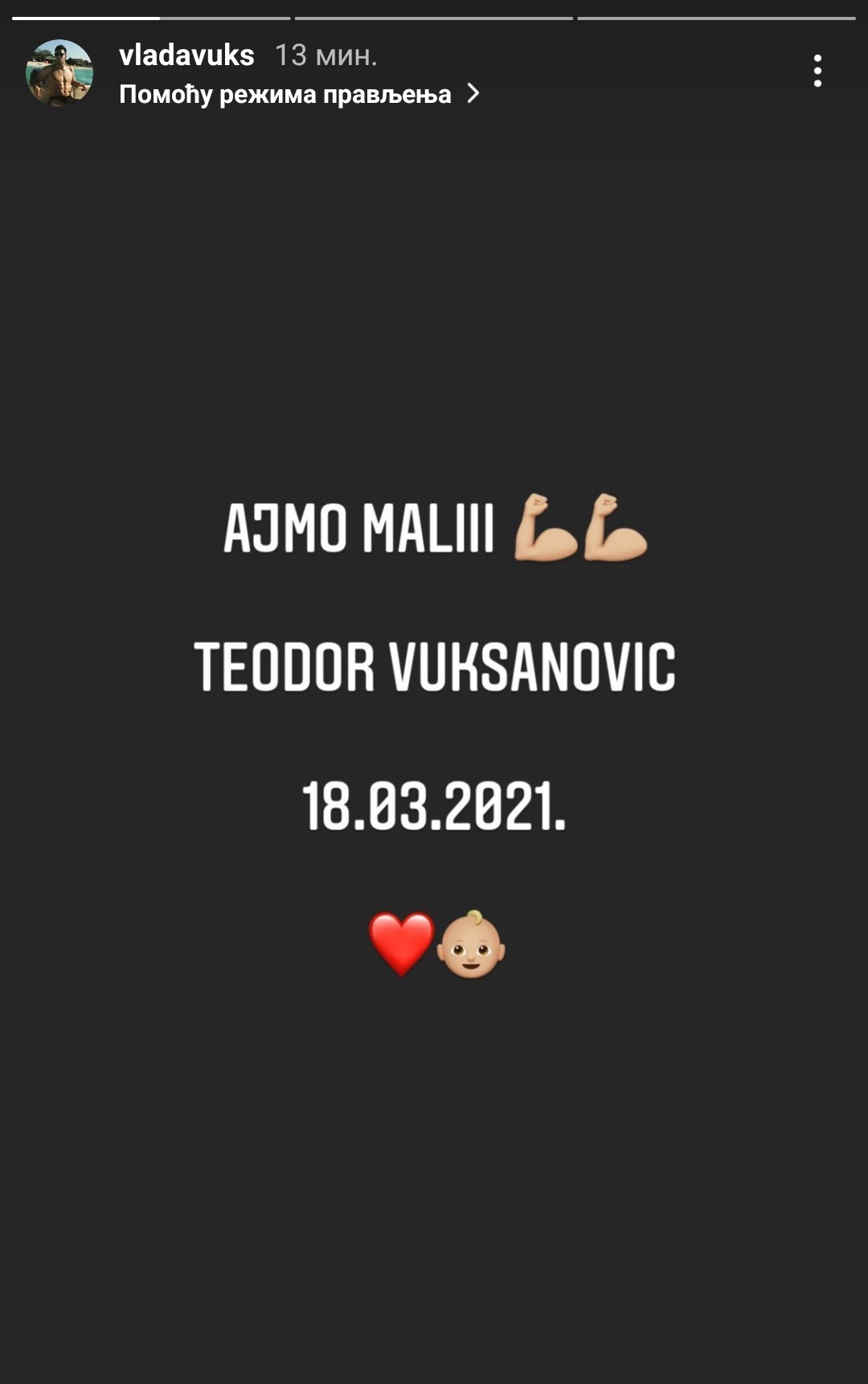 STIGLE RODE: Vlada Vuksanović dobio drugo dete (FOTO) 1 Vlada Vuksanovic objava