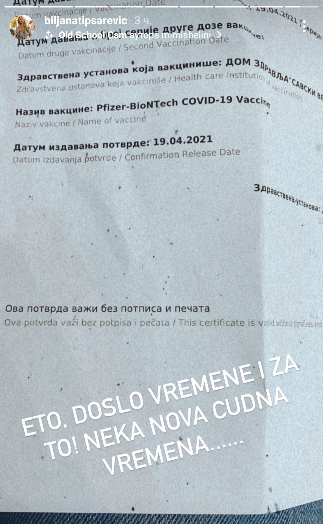 Biljana Tipsarevic objava