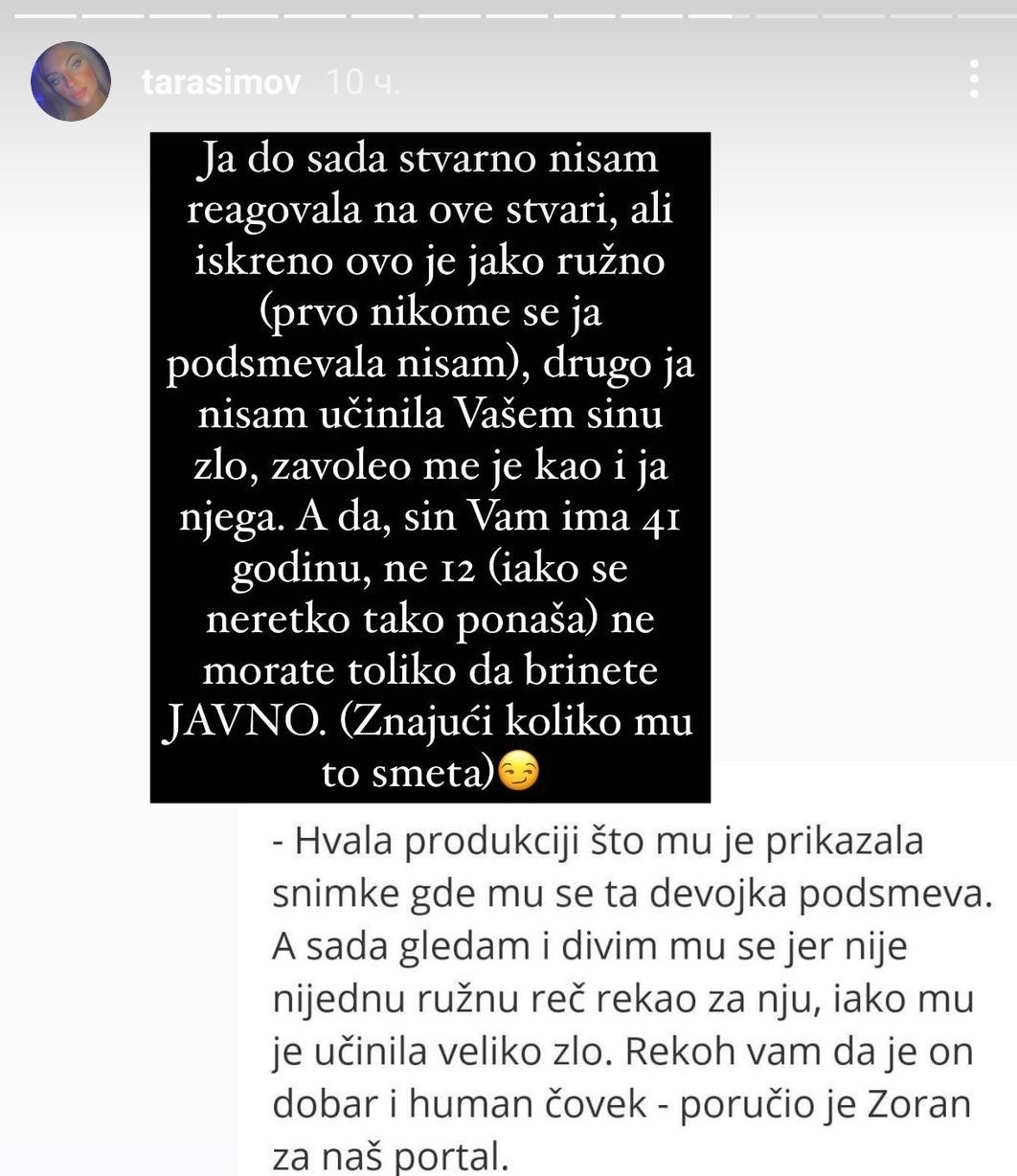 VAŠ SIN IMA 41 GODINU, A NE 12: Tara Simov odbrusila ocu Nenada Aleksića (FOTO) 1 Tara Simov objava