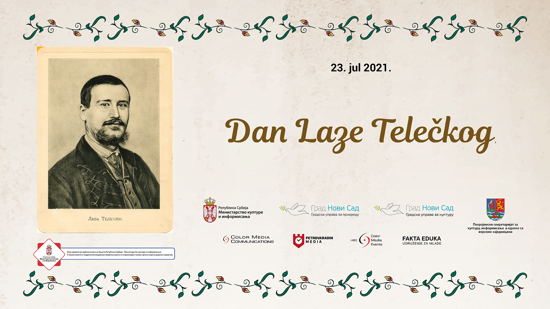 "Dan Laze Telečkog" organizovan u čast velikana srpskog glumišta 1 Vizual LT YT