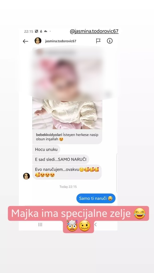 HOĆU OVAKVU UNUKU: Milica Todorović objavila urnebesnu prepisku s majkom Jasminom (FOTO) 1 milica 1