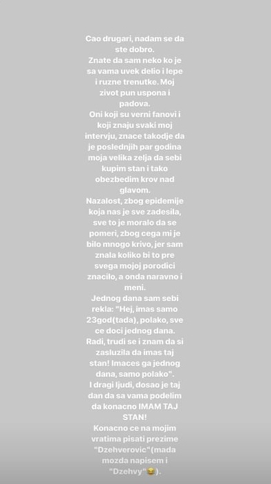 MOJ SAN JE POSTAO STVARNOST: Teodora Džehverović kupila stan u Beogradu 1 teodora 2
