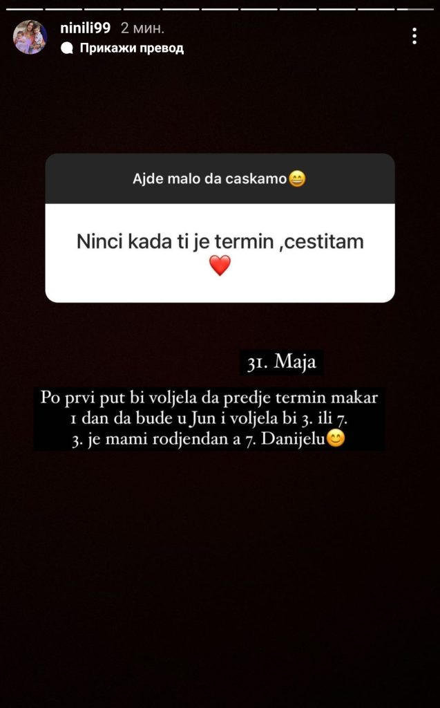 TRUDNA BIVŠA ZADRUGARKA: Nina Babić čeka treće dete (FOTO) 2 Nina Babic objava 2