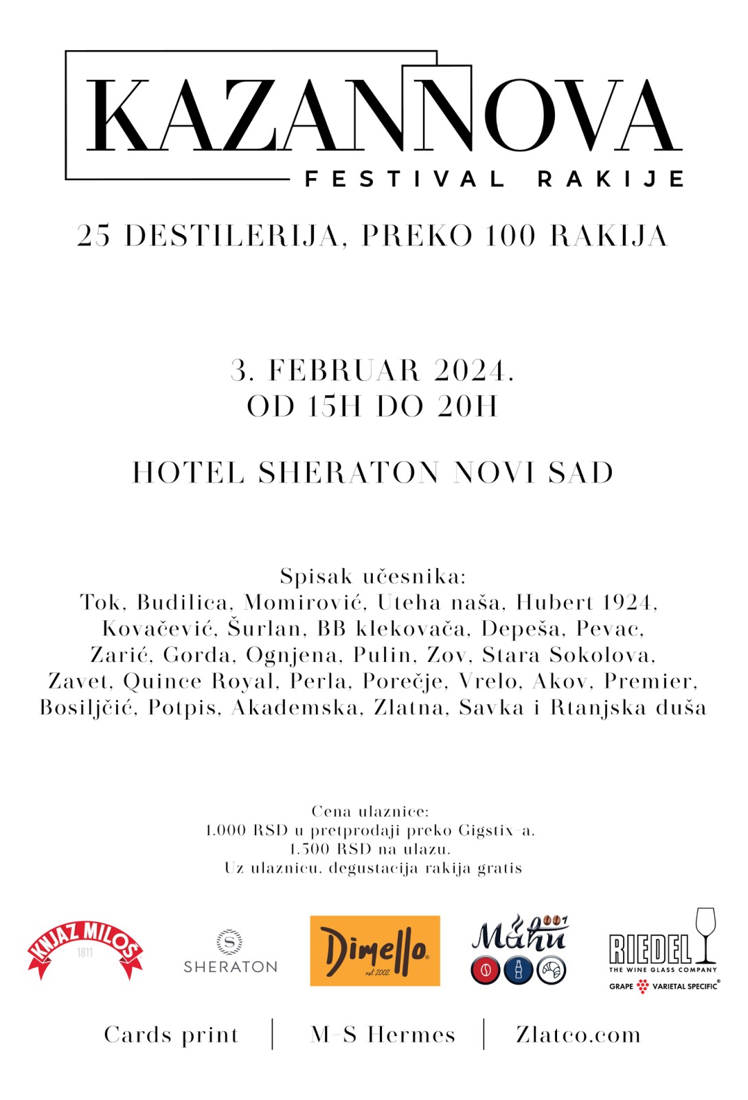 Festival rakije "Kazannova" 3. februara u Novom Sadu 1 Plakat
