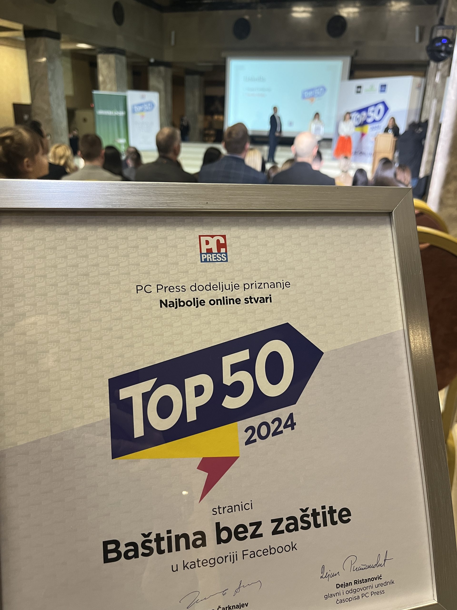 Fejsbuk stranica „Baština bez zaštite“ dobila nagradu „Top 50“ magazina „PC Press“ 4 IMG 4377 scaled