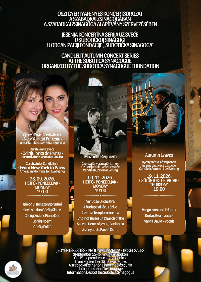 Oszi gyertyafenyes koncertsorozat Jesenja koncertna serija uz svece Candlelit Autumn Concert Series