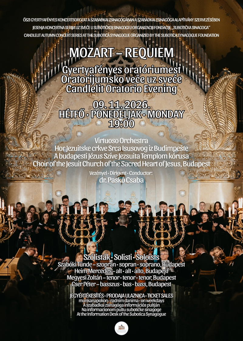 Mocartov Rekvijem 9. novembra u Subotičkoj sinagogi 3 Mozart Requiem 09.11.2026